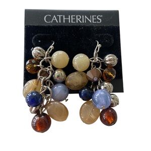 Catherines Multicolored Dangle Bead Earrings New